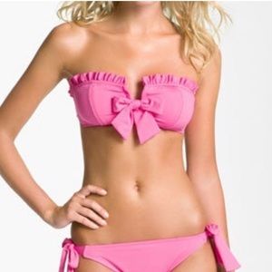 🎀 Betsey Johnson Azalea Pink Cake Pop Bow Bikini, EUC